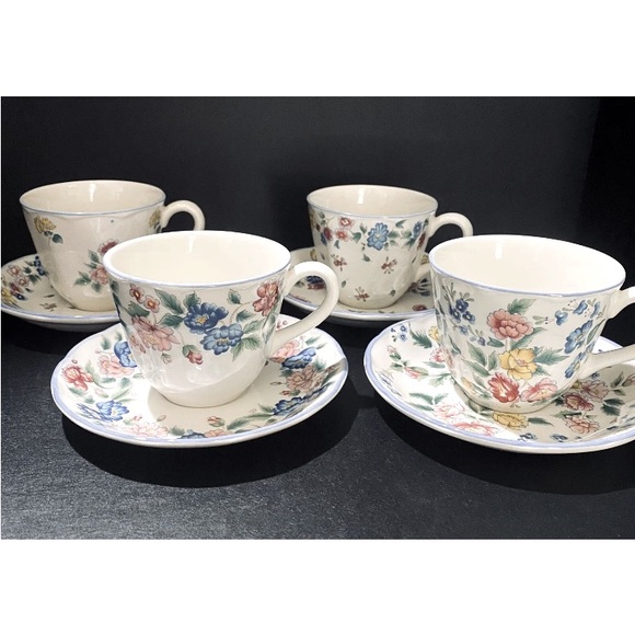 Laura Ashley Dining Set Of 4 Laura Ashley Floral Chintz Cups And